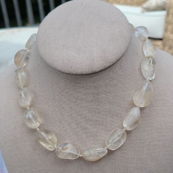 Ariana Ost For Free People Chunky Smooth Quart Necklace NWT - Picture 1 of 5